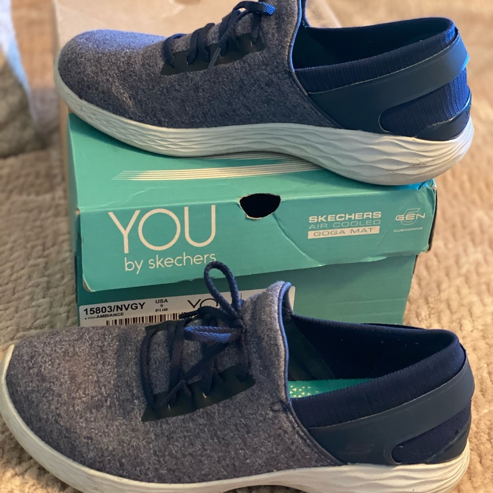 YOU by Skechers navy walking shoe size 9